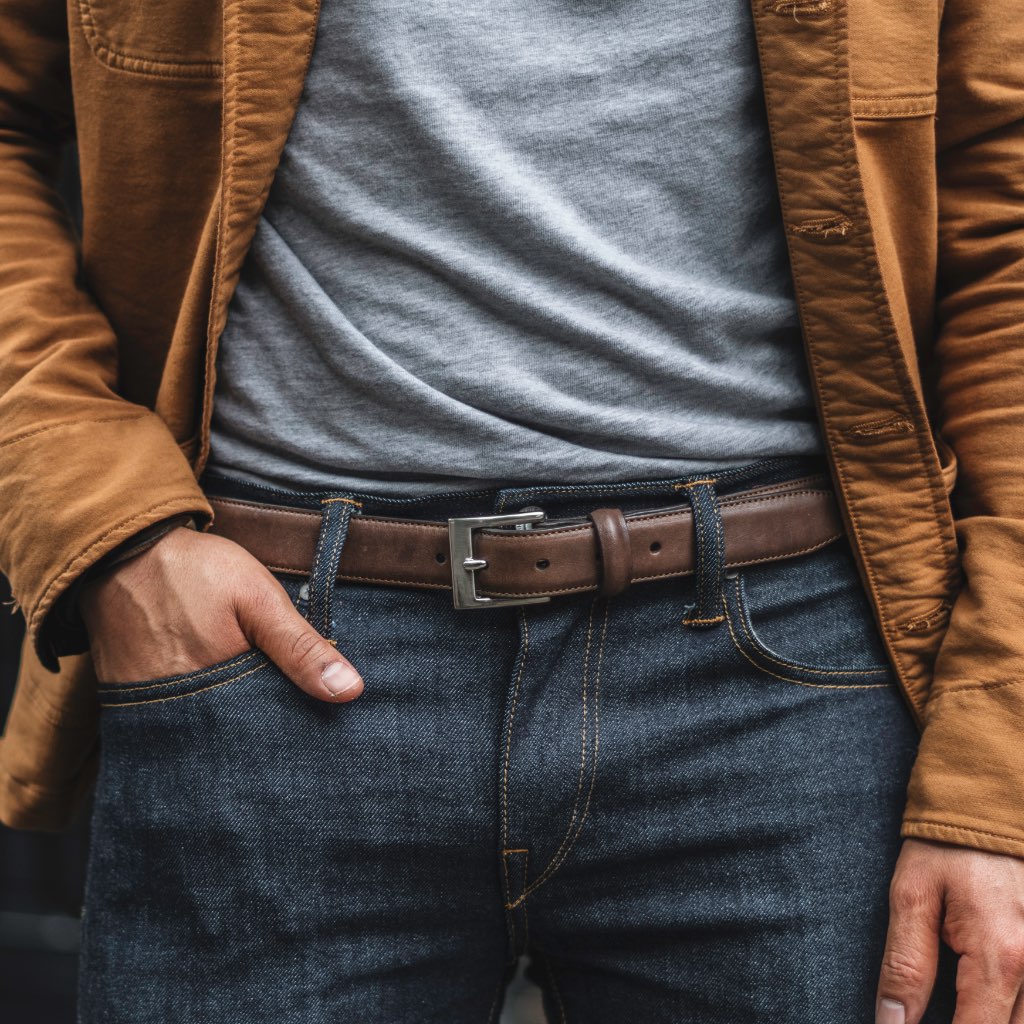 Men's Classic Leather Belt | Old English - Image 4
