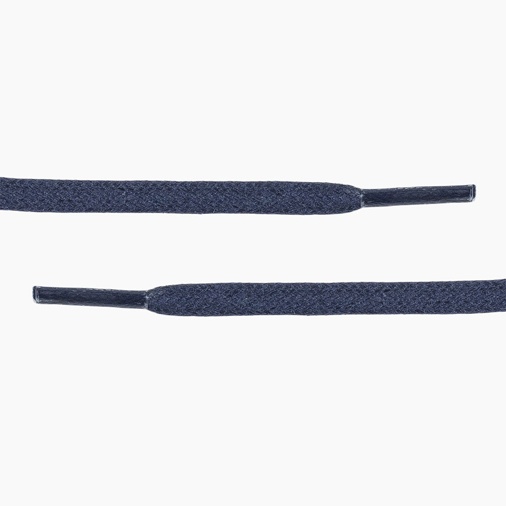 Flat Waxed Cotton Laces | Blue - Image 2