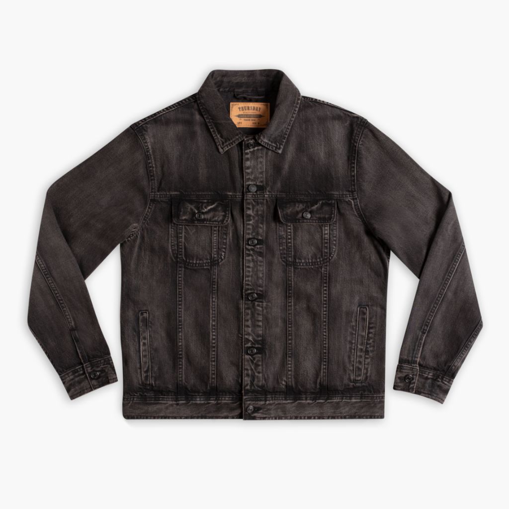 Denim Trucker Jacket | Faded Black - Image 4