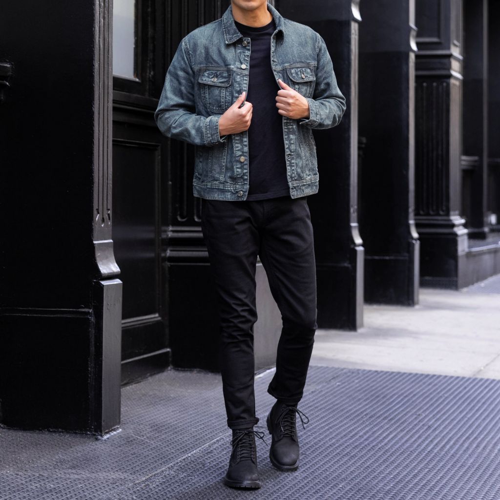 Denim Trucker Jacket | Faded Indigo - Image 3
