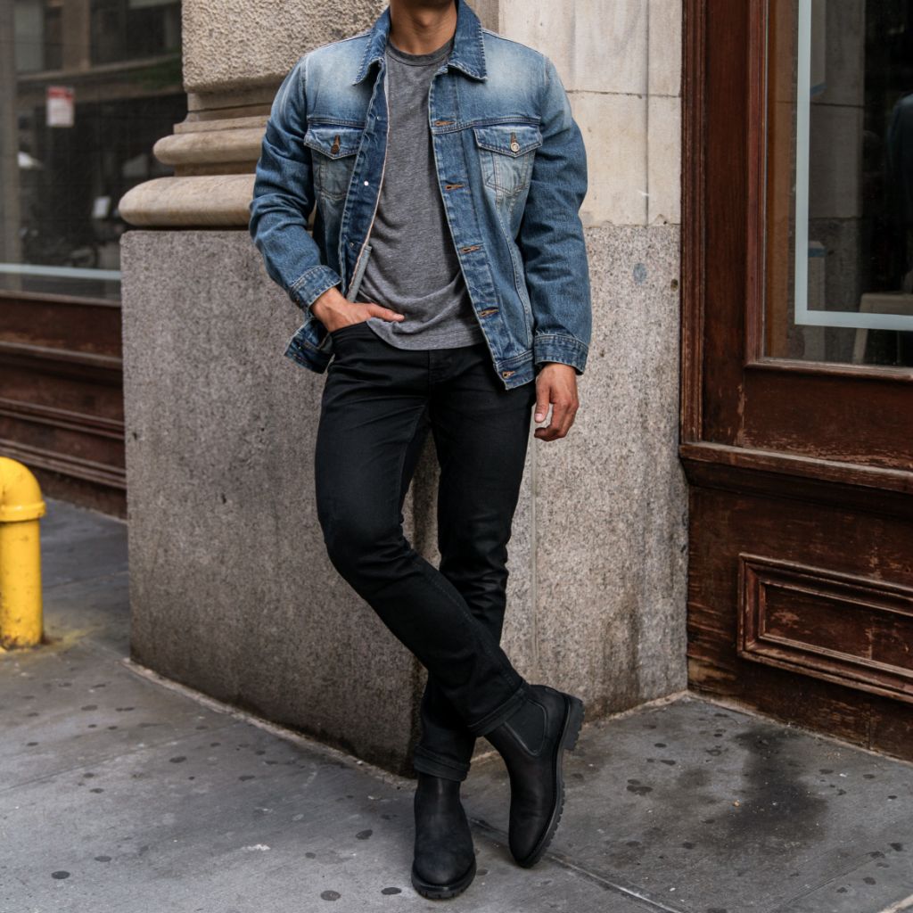 Selvedge Denim Trucker Jacket | Vintage Wash - Image 3