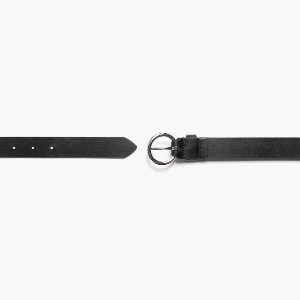 Women's Circle Leather Belt | Black - Image 3