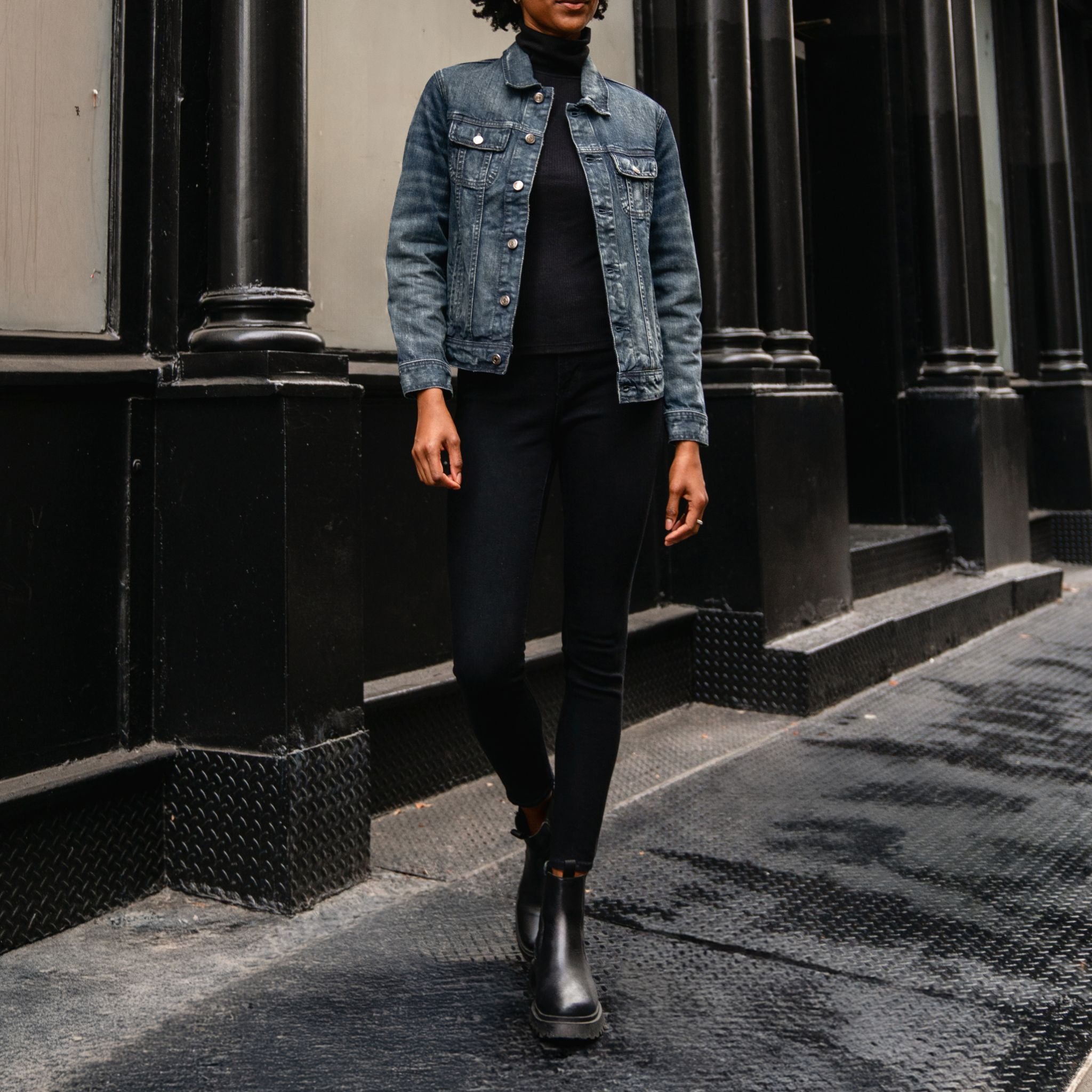 Denim Trucker Jacket | Faded Indigo - Image 3