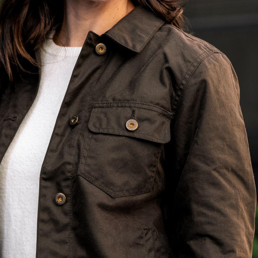 Waxed Canvas Field Jacket | Dark Olive - Image 2