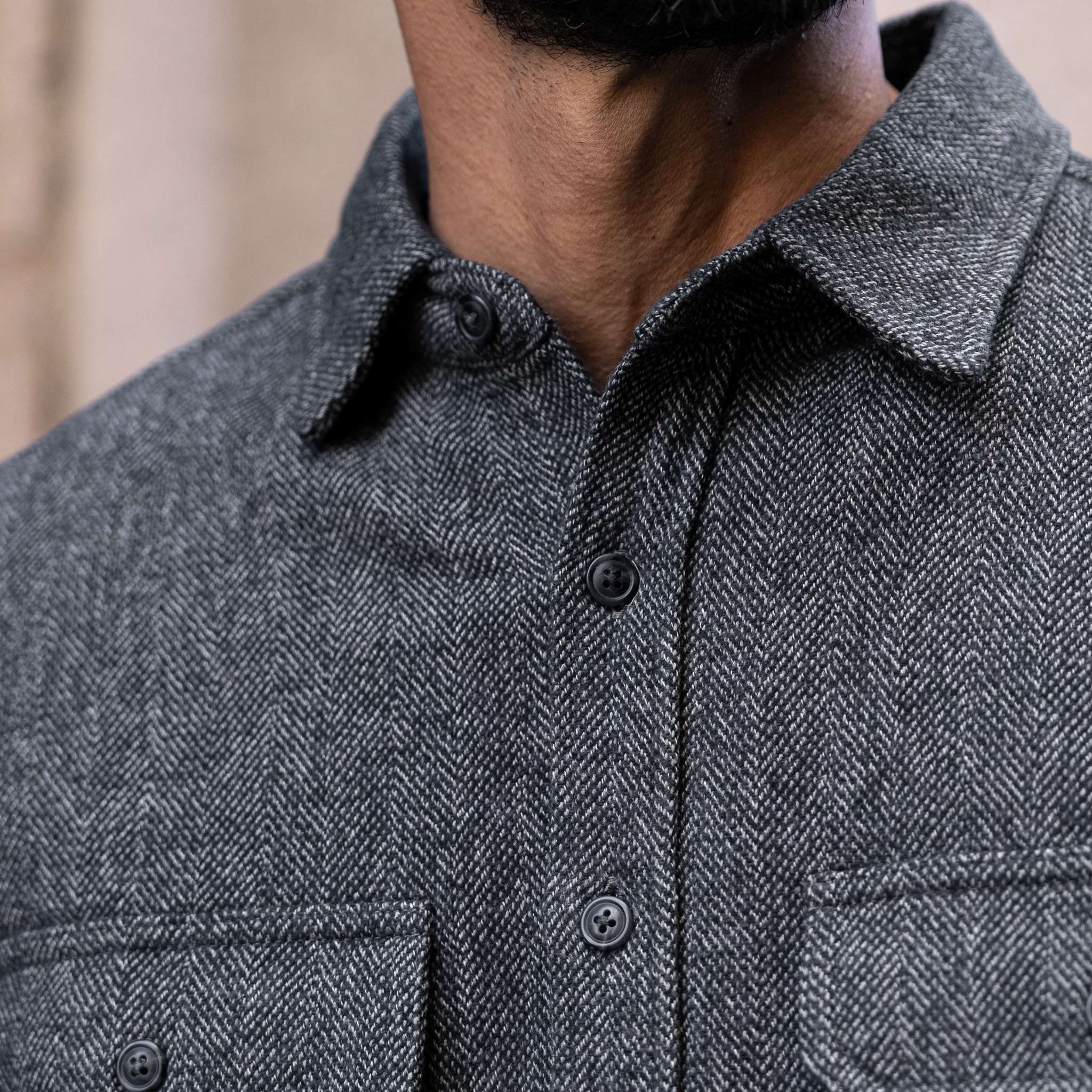 Summit Flannel Shirt | Blue Herringbone - Image 7