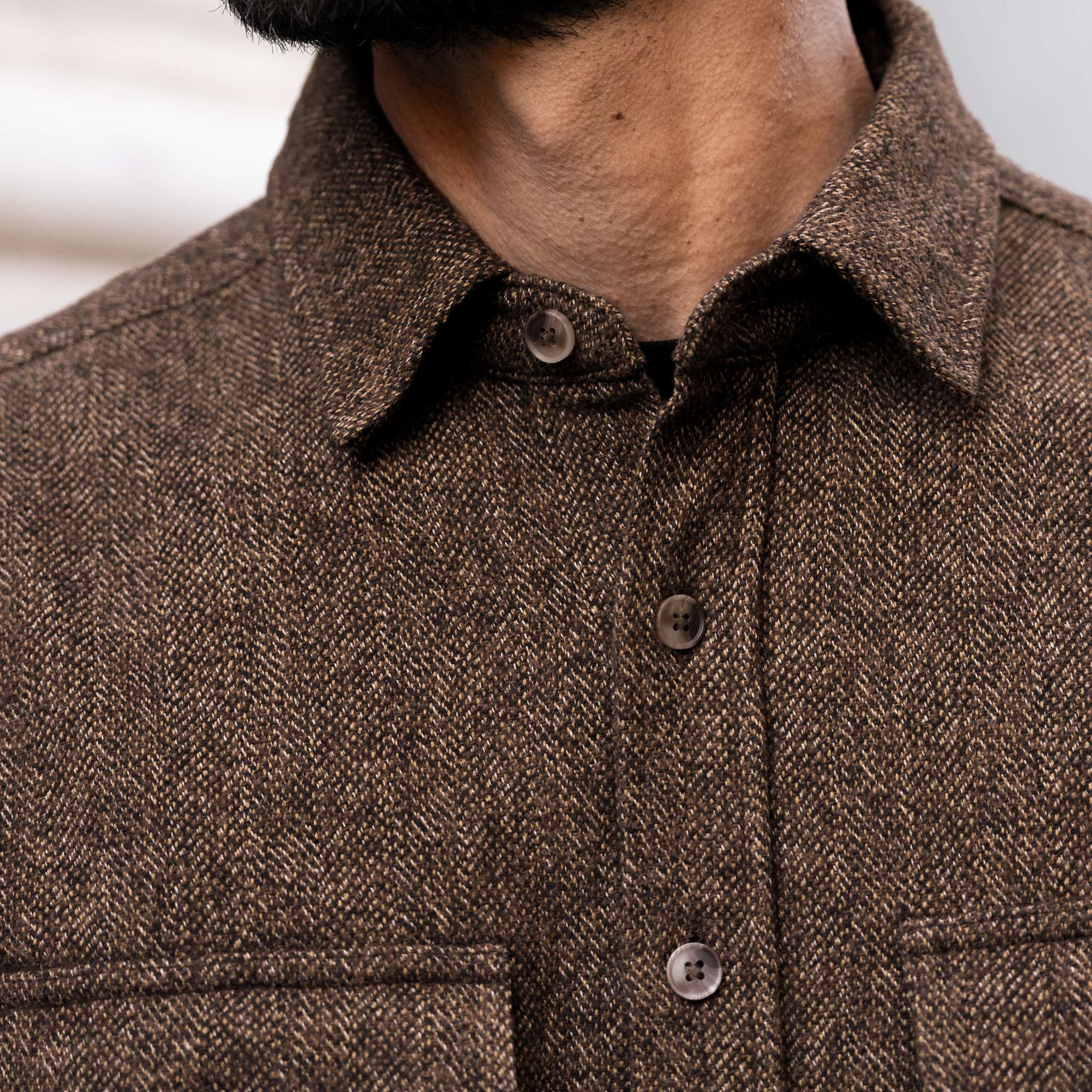 Summit Flannel Shirt | Brown Herringbone - Image 7