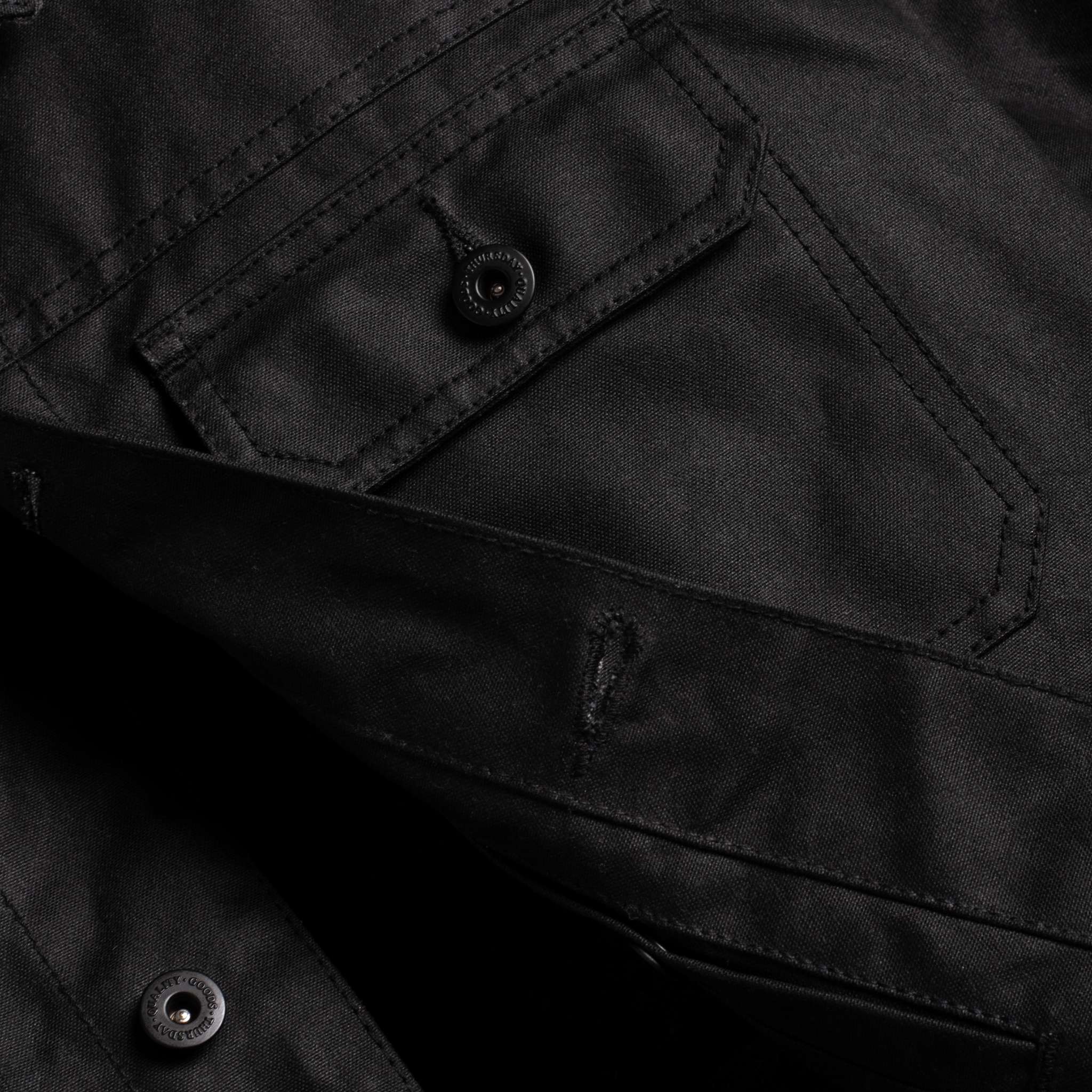 Waxed Trucker Jacket | Black - Image 7