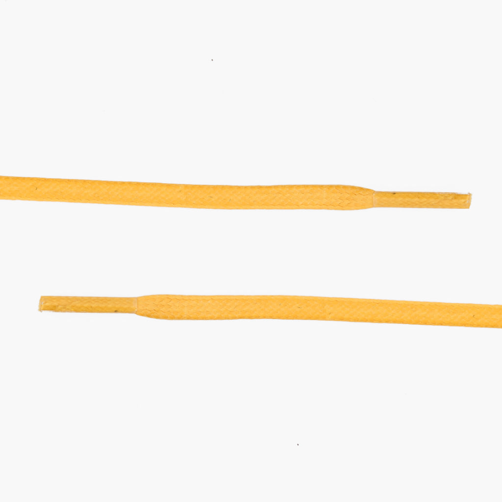 Flat Waxed Cotton Laces | Yellow - Image 2